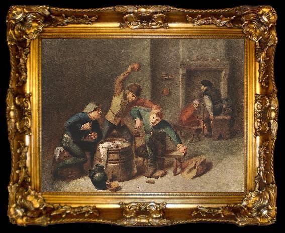 framed  BROUWER, Adriaen Brawling Peasants, ta009-2